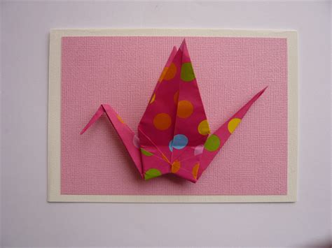 Origami Bird Greeting Card Polka Dot Origami Cards Origami Bird