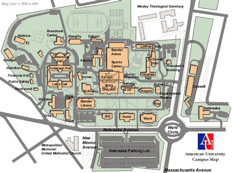 American University Campus Map World Map 07