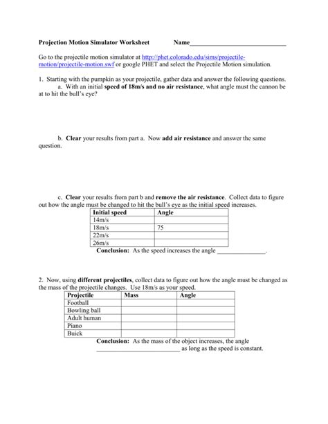 Forces and motion, inquire about newton's second law. Motion Simulation The Moving Man Worksheet Answers | Kids ...