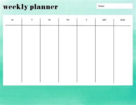 One Week Calander - Calendar Template 2022