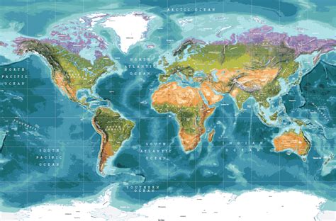 Physical Vector Maps Of The World Maptorian