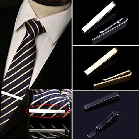 Metal Copper Silver Gold Tone Tie Clip Mens Necktie Pin Clasp Wedding