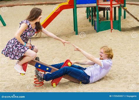 Happy Couple On Playground Stock Image Image Of Dating 172545557