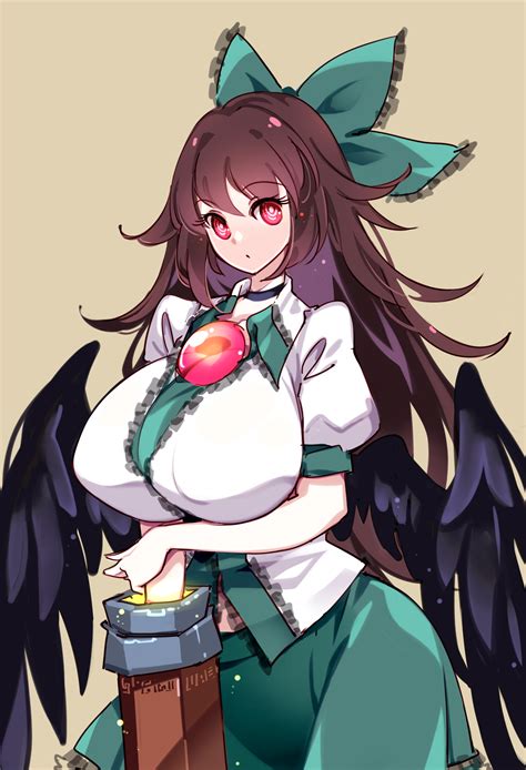 Raptor7 Reiuji Utsuho Touhou Absurdres Highres 1girl Bird Bird Wings Breasts Large
