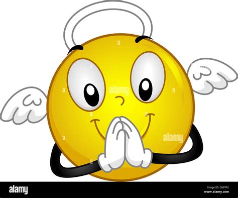 Illustration Of A Smiley Representating An Angel Stock Photo Alamy