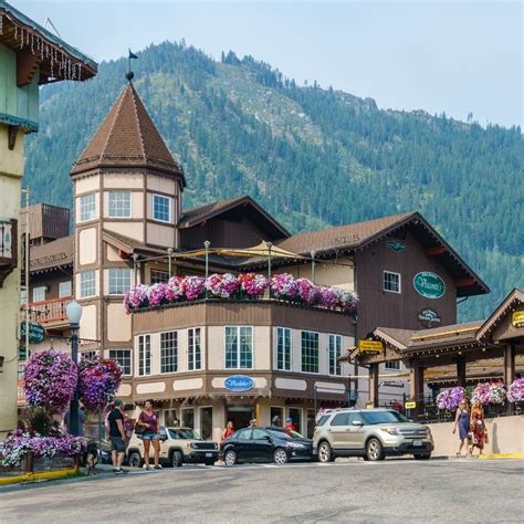Bavarian Style Buildings In Leavenworth Washington State United