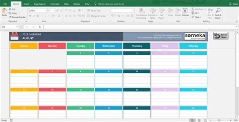 Microsoft Excel Calendar Template Printable Week Calendar