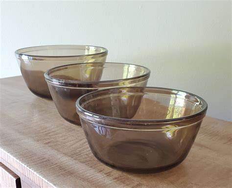 Vintage Glass Mixing Bowls Anchor Hocking Brown Glass Bowls Etsy