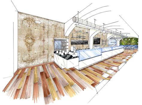 Bakery And Gelato Shop Biella Interior Design Sketches