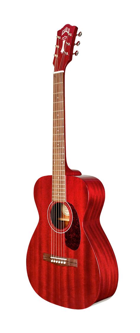 Guild M 120 Cre Cherry Red Concert Acoustic Guitar With Electronics