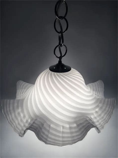 S Vintage Mid Century Murano Art Glass Fazzoletto Pendant Lamp Eames Era Picclick