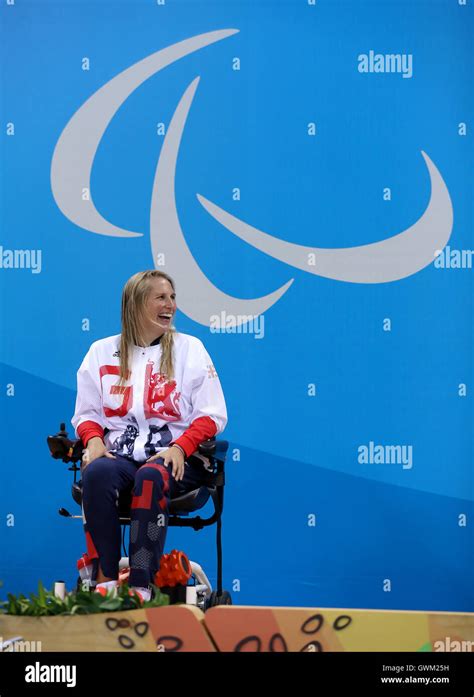 Great Britains Stephanie Millward Celebrates On The Podium After