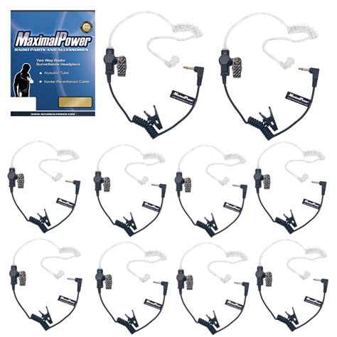 Maximalpower Short 35mm Receiverlisten Only Surveillance Headset Earpiece With Clear Acoustic