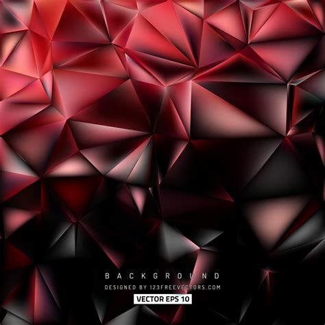 Red Black Polygon Pattern Background