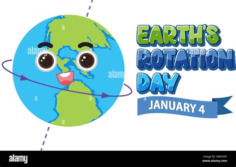 Earth Rotation Day Banner Design Illustration Stock Vector Image And Art