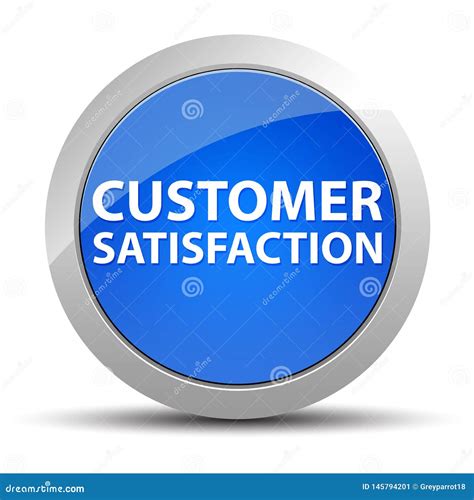 Customer Satisfaction Blue Round Button Stock Illustration