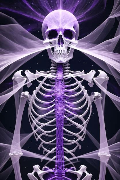 Premium Ai Image A Skeleton With A Purple Fluids