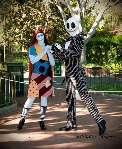 Jack Skellington And Sally Pose For A Picture In Disneyland On