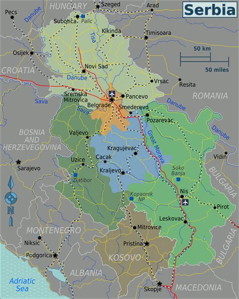 Landkarte Serbien (Touristische Karte) : Weltkarte.com ...