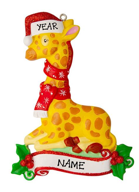 Personalized Giraffe Christmas Tree Ornament Present T Zoo Etsy