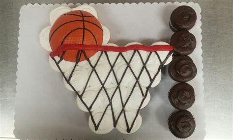 24 Count Basketball Cupcake Cake Basketball Theme Birthday Basketball Cupcakes Basketball