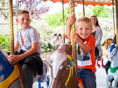 Traditional Carousel At Flambards Theme Park In Helston Cornwall