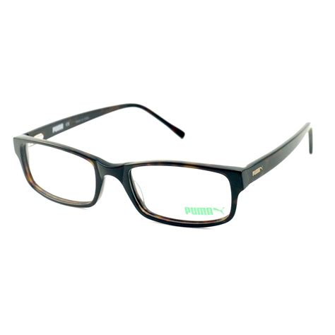 Puma Eyeglasses Men Havana Full Rim Rectangle 54 19 140 Pe0021o 002