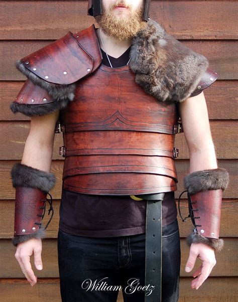Northern Blood Full Fur Lined Leather Armor Set 74000 Via Etsy A