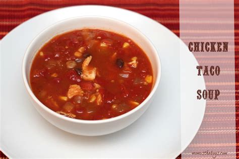It only takes 5 min to put it all together! Crock Pot Chicken Taco Soup Recipe - Mom vs the Boys