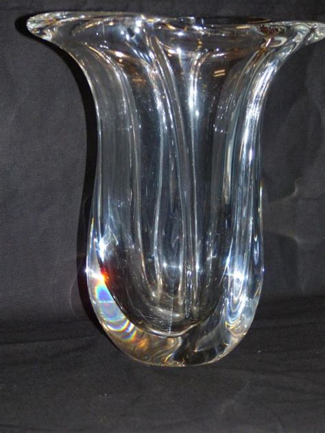 7 Kgs 600 Large Art Nouveau Crystal Vase Signed Sevres One Secret