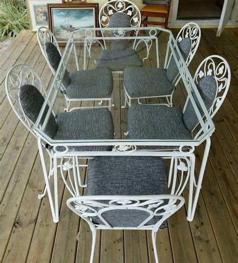 Collection by sisters antiques / patty green. Vintage Salterini White Wrought Iron Table and Chair Set of 7 | eBay -- offered for $795 ...