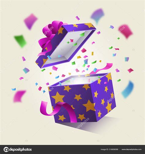 Realistic Surprise Gift Box Stock Vector Mentalmind