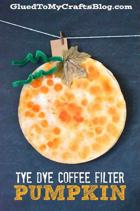 Tye Dye Coffee Filter Pumpkin Super Easy Fall Kid Craft Idea