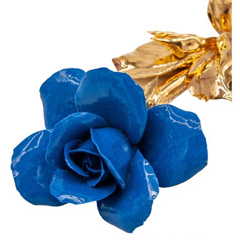 Blue Rose Gold Stem Capodimonte Porcelain