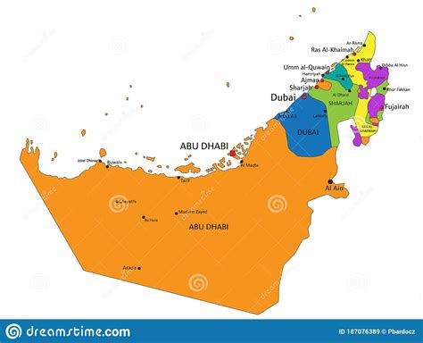 L Araba Unita Colorata Emira Una Mappa Politica Con Strati Separati
