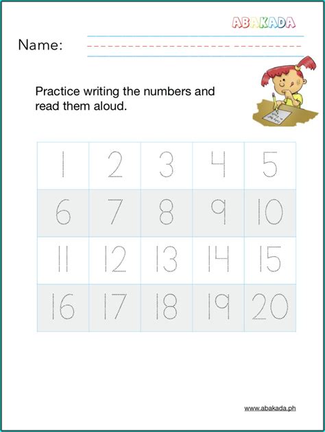 Practice Writing Numbers 1 20 Worksheet Pdf