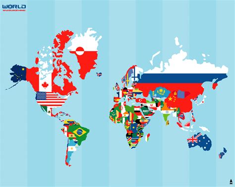 World Map With Flags Photos