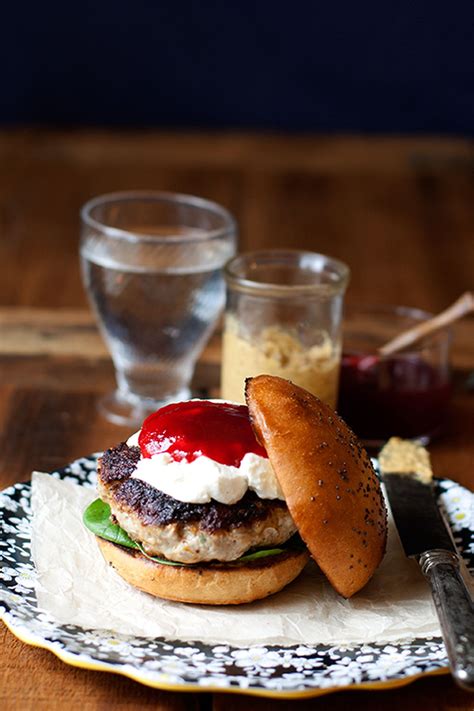 Herbed Turkey Burgers With Goat Cheese And Cranberry Sauce Free