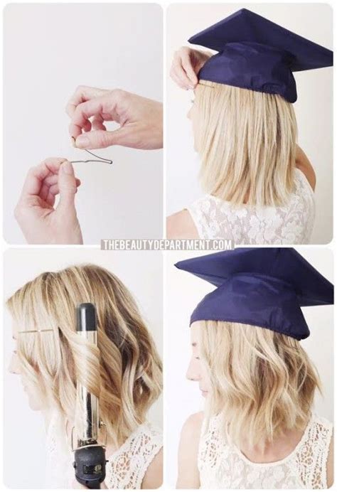 16 Beautiful Graduation Hairstyles For Medium Hair With Cap