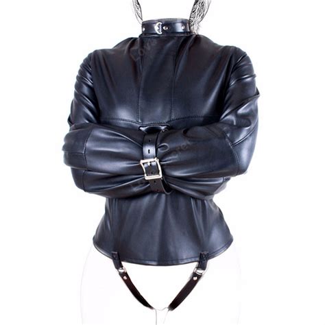 Maryxiong Pu Leather Straitjacket Strict Kinky Fancy Straight Jacket