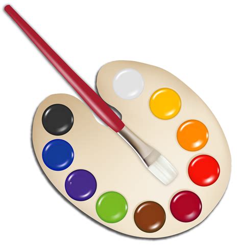 Palette Paintbrush Clip Art Paint Palette Cliparts Png Download