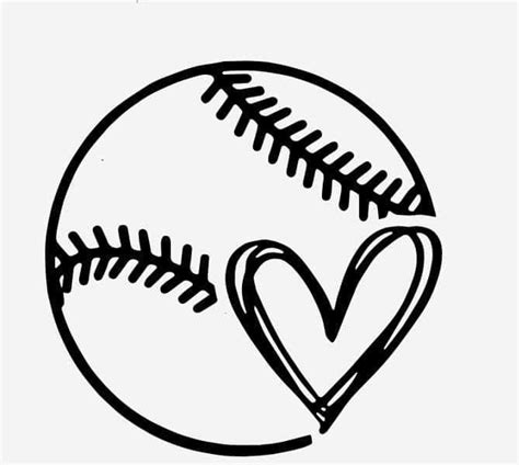Baseball Heart JPG PNG SVG | Etsy