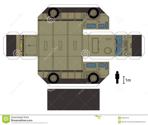 Free Download Paper Model Trucks Paper Model Of A Heavy Military