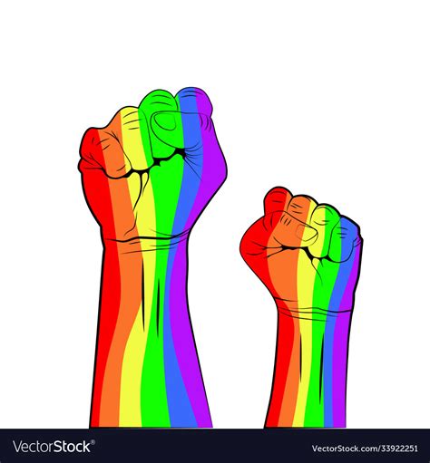 Gay Pride Lgbt Concept Rainbow Colored Hand With Vector Image