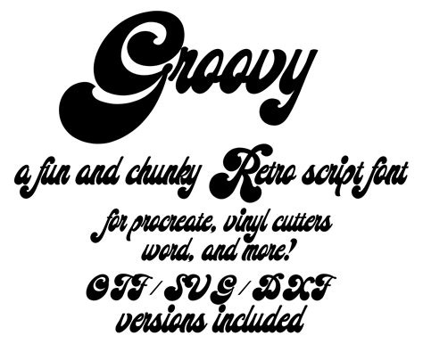 Groovy Font Svg Retro Font Funky Font Chunky Script Font 70s Font 80s