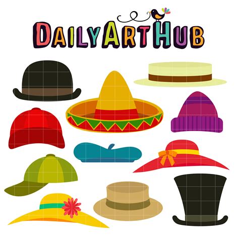 Hat Collection Clip Art Set Daily Art Hub Free Clip Art Everyday