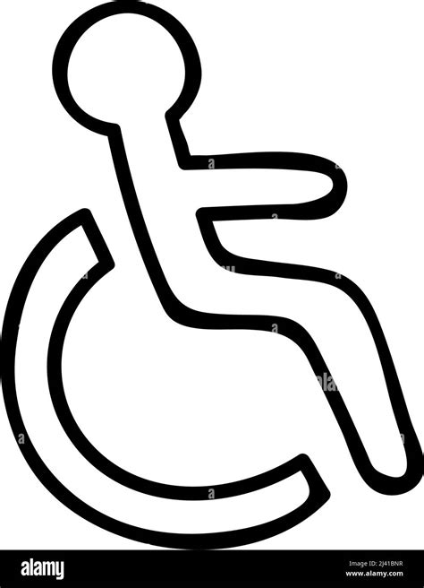 Thin Line Icon Of Disability Symbol On White Background Vector