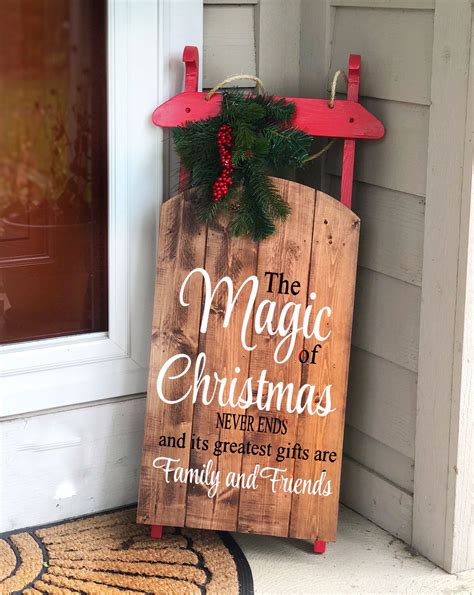 With such a wide selection, the winter wonderland of your dreams will come true at the click of a mouse with wayfair outdoor christmas decorations. Large Wooden Sled, Personalized Sled, Decorative Wooden Sled, Holiday Porch Decor, Outdoor ...