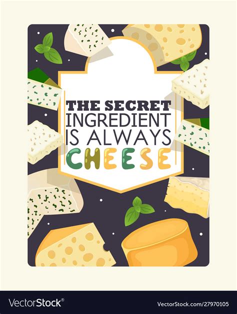 Cheese Poster Typography Royalty Free Vector Image