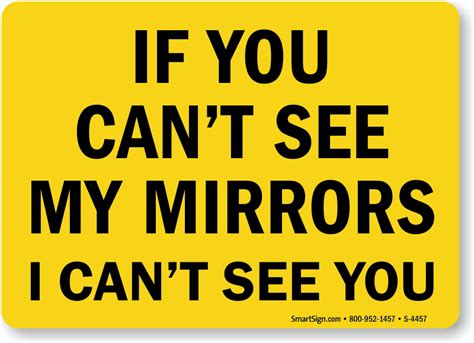 if you can t see my mirrors i can t see you sign